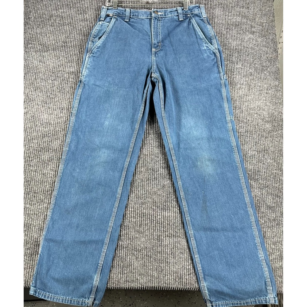 Carhartt FR Jeans Mens Size 32x34 (32x32) Blue Denim Work Outdoor Casual Comfort